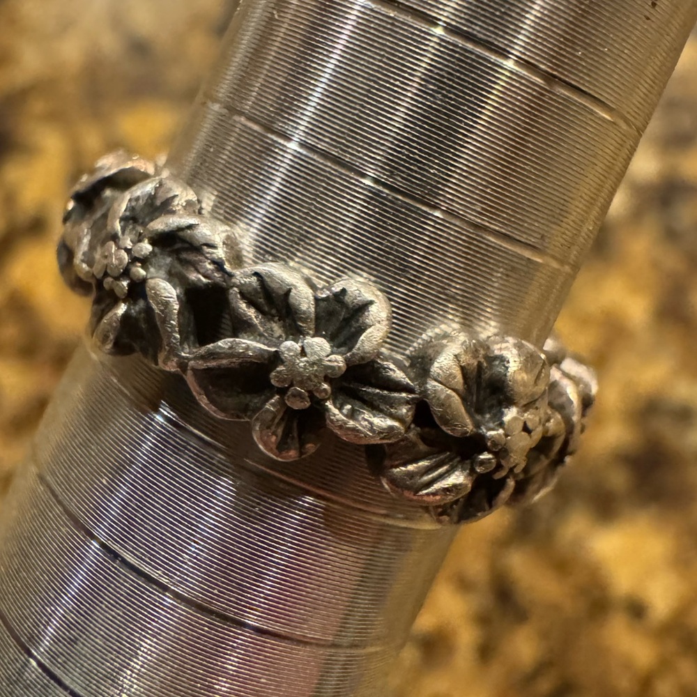 Textured Silver Ring - image 1